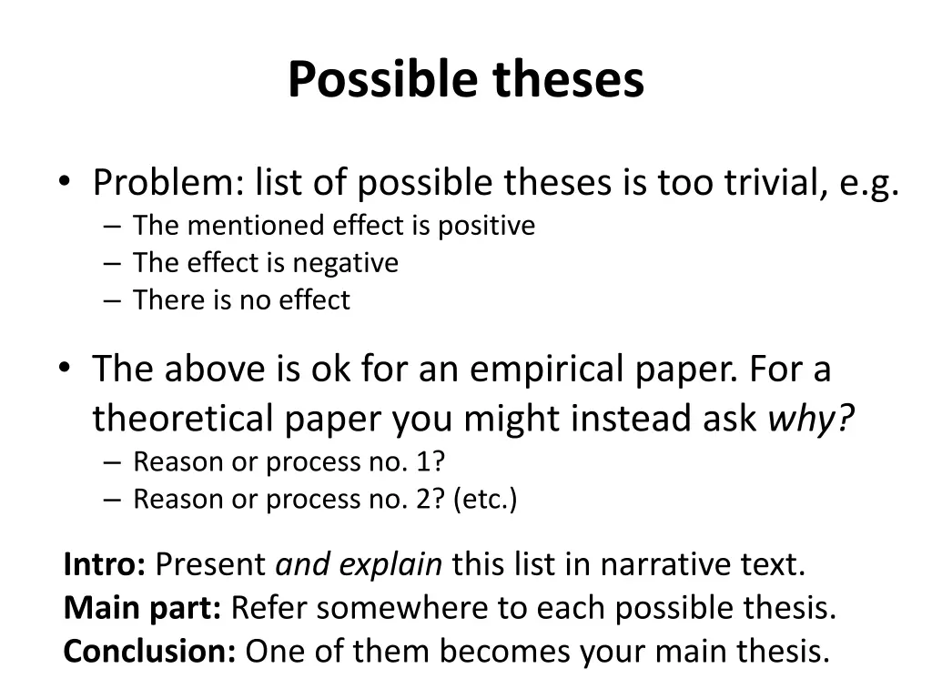 possible theses