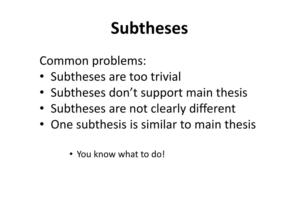 subtheses