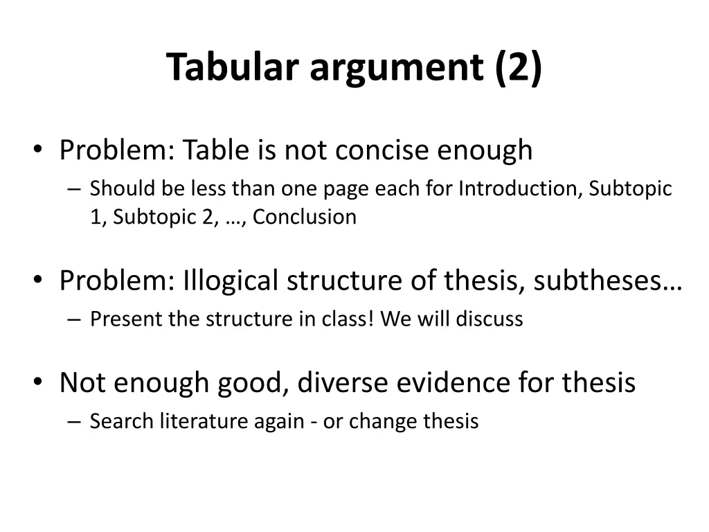 tabular argument 2