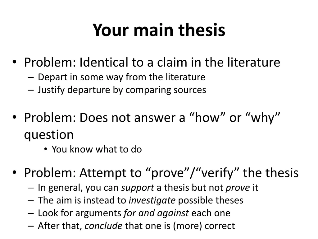 your main thesis