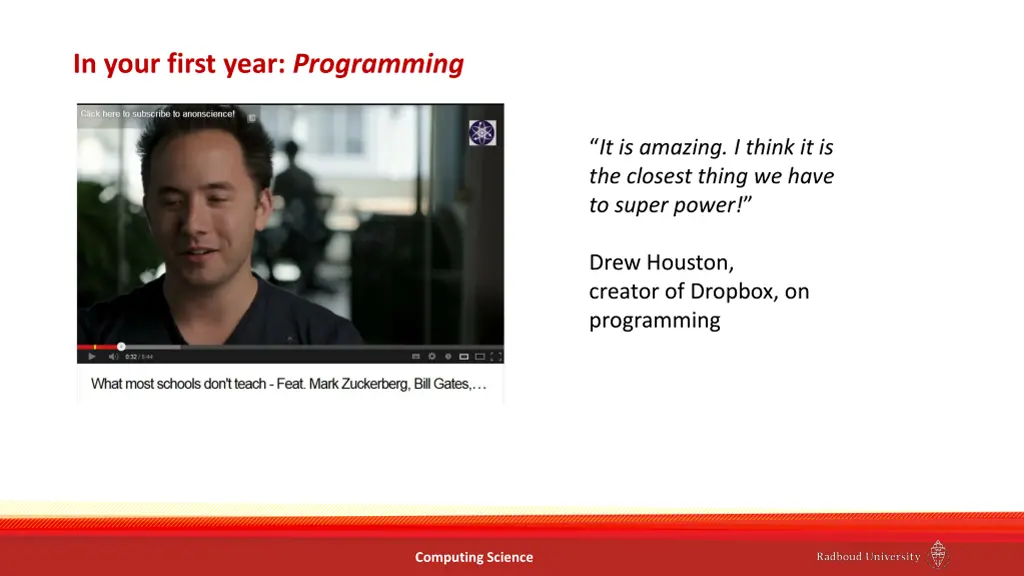 in your first year programming
