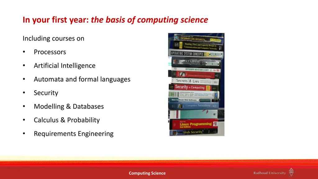 in your first year the basis of computing science