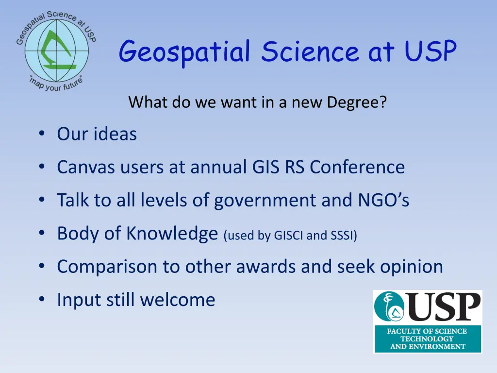 geospatial science at usp 2