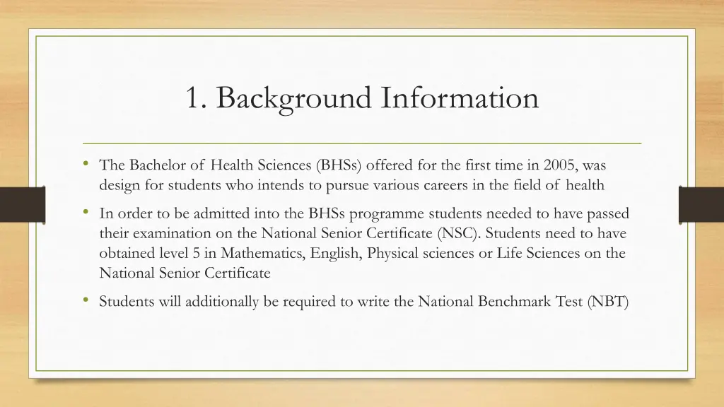 1 background information