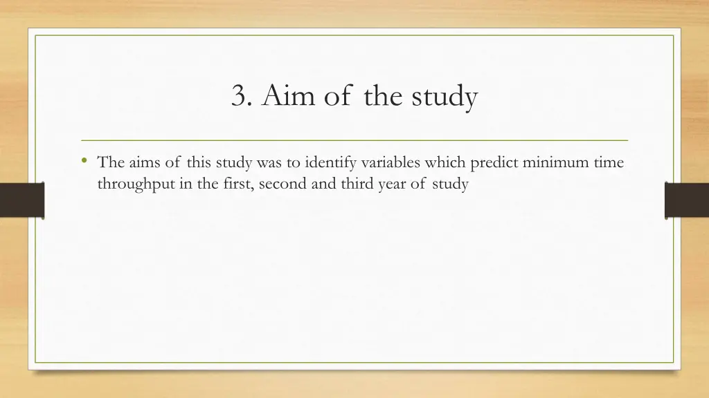3 aim of the study