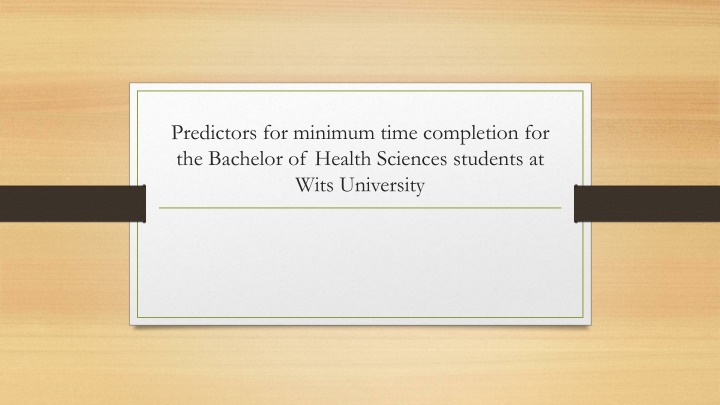 predictors for minimum time completion