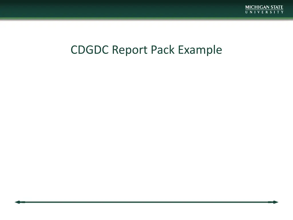 cdgdc report pack example