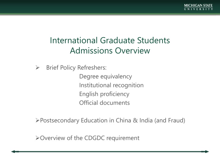 international graduate students admissions