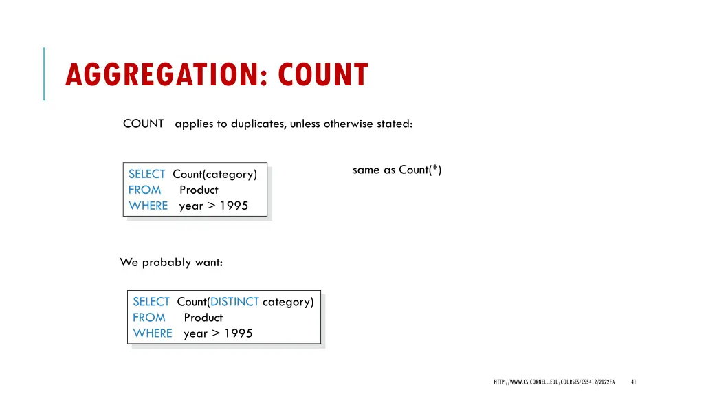 aggregation count