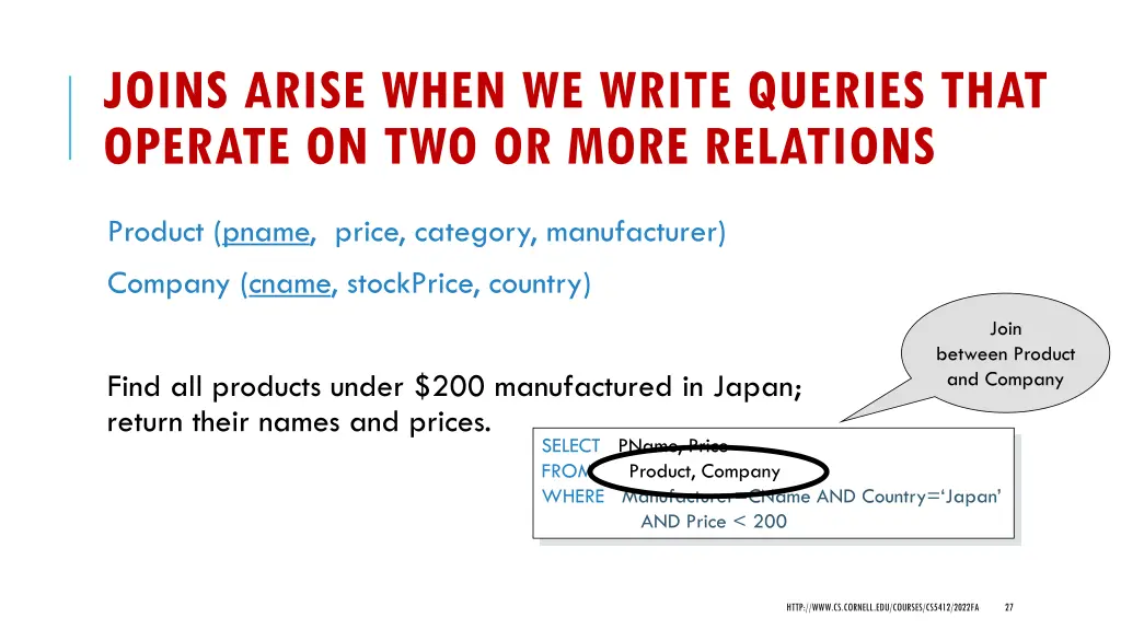 joins arise when we write queries that operate