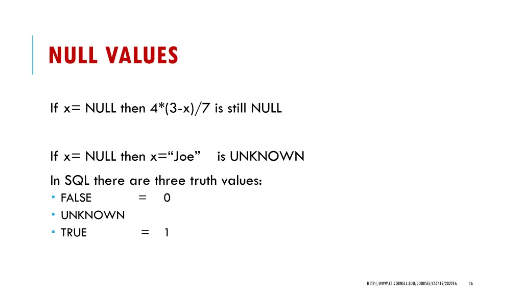 null values