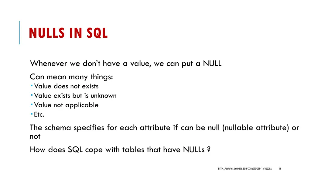 nulls in sql