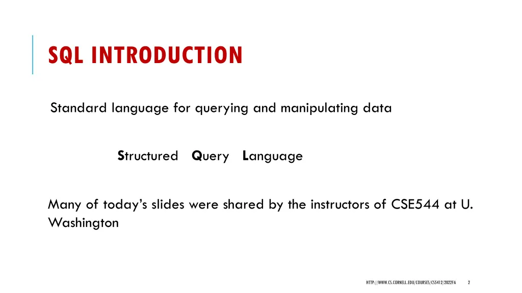 sql introduction