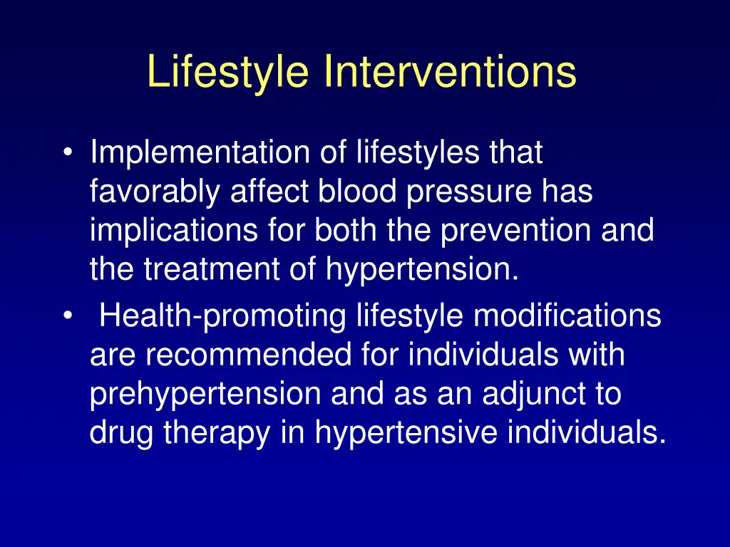 lifestyle interventions