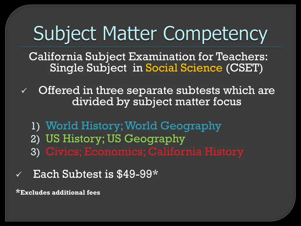 california subject examination for teachers 1