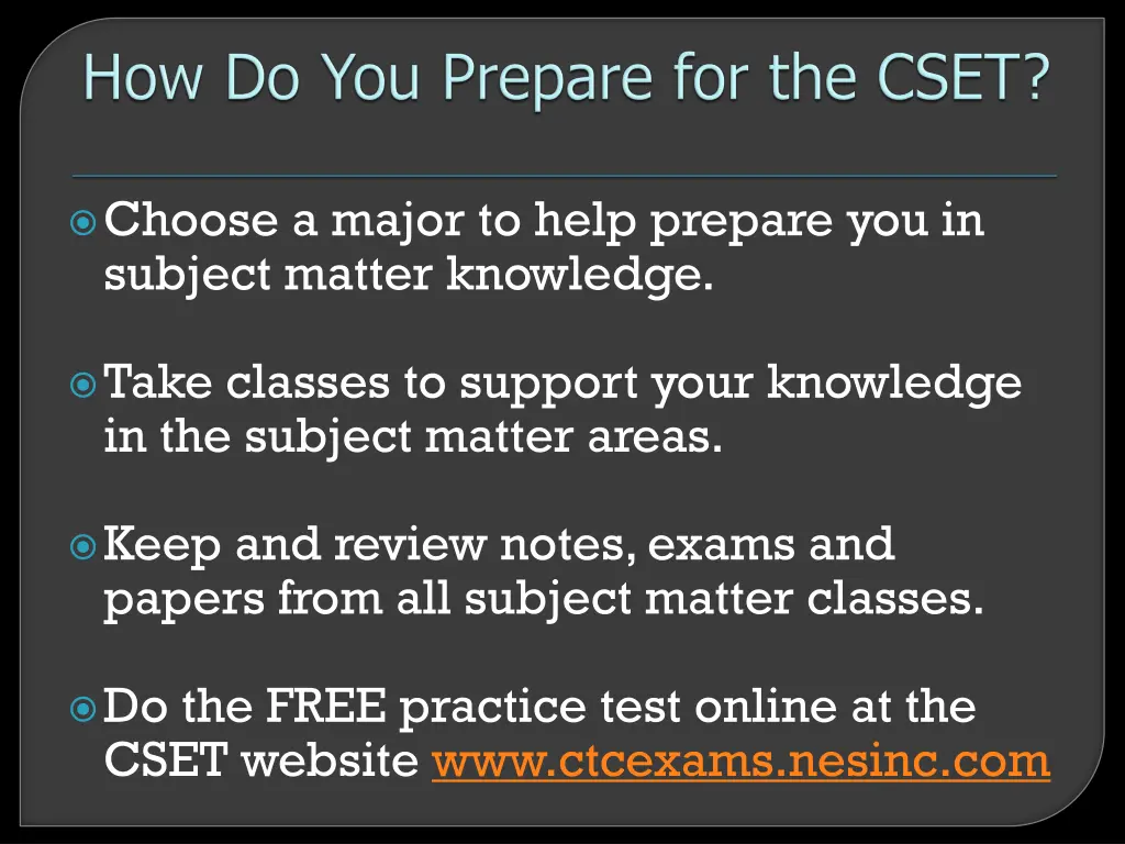 choose a major to help prepare you in subject