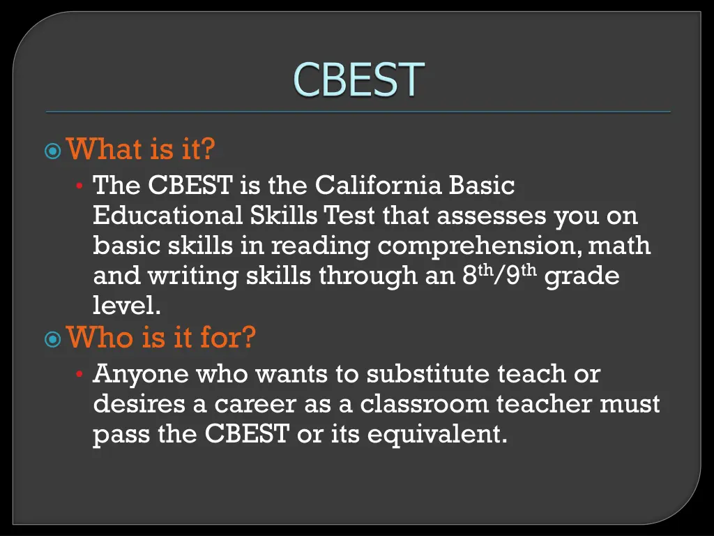 what is it the cbest is the california basic