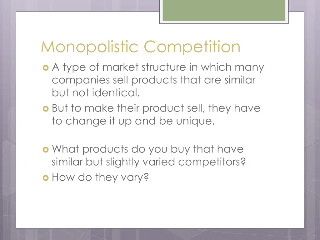 monopolistic competition