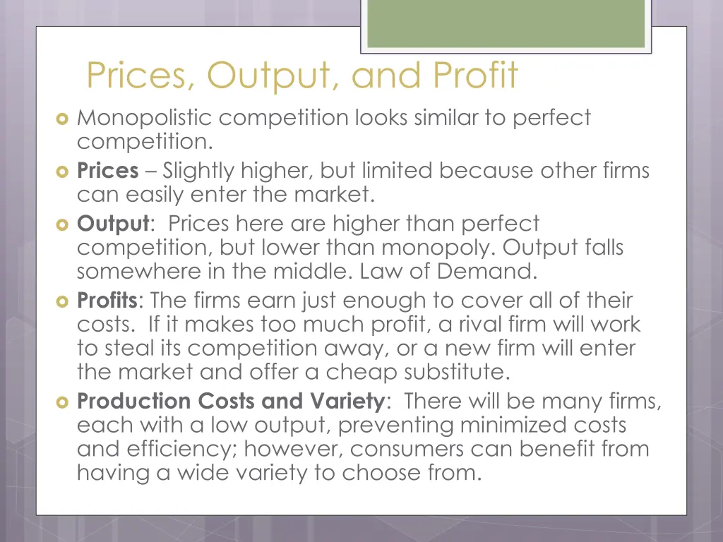 prices output and profit monopolistic competition
