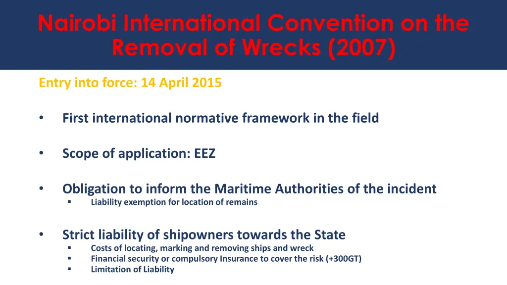 nairobi international convention on the removal