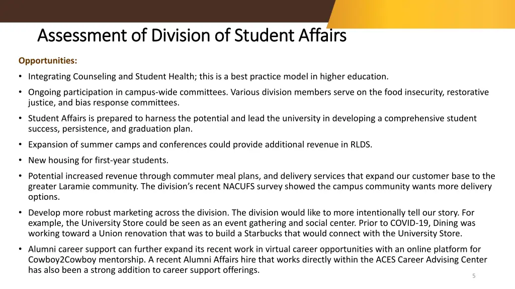 assessment of division of student affairs 2