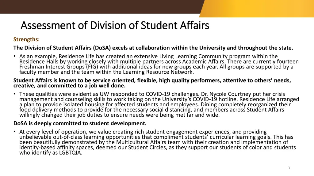 assessment of division of student affairs