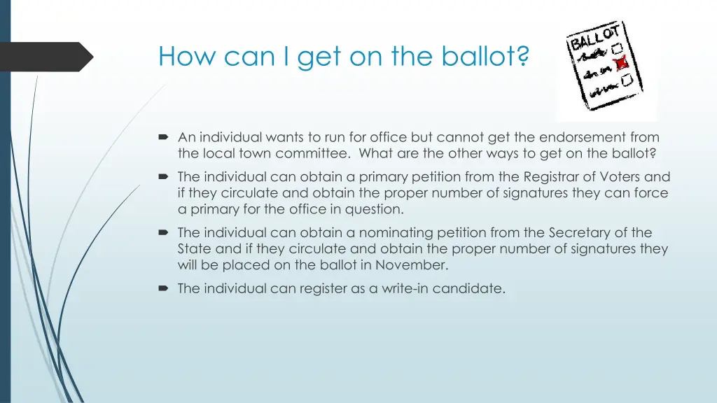how can i get on the ballot