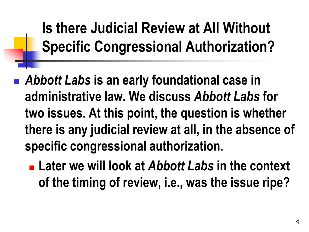 is there judicial review at all without specific