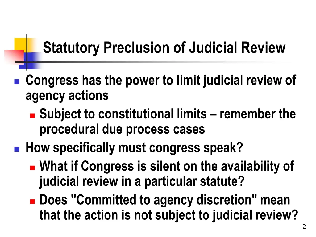 statutory preclusion of judicial review