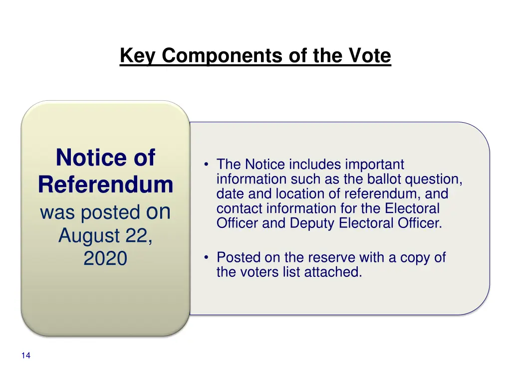 key components of the vote
