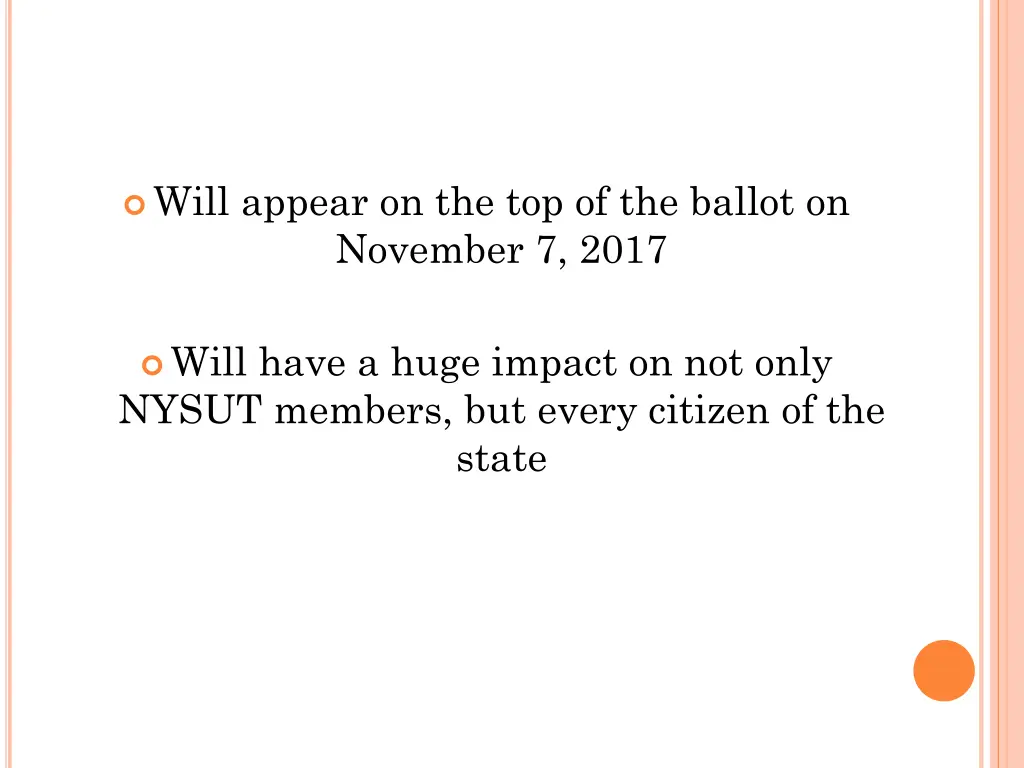 will appear on the top of the ballot on november