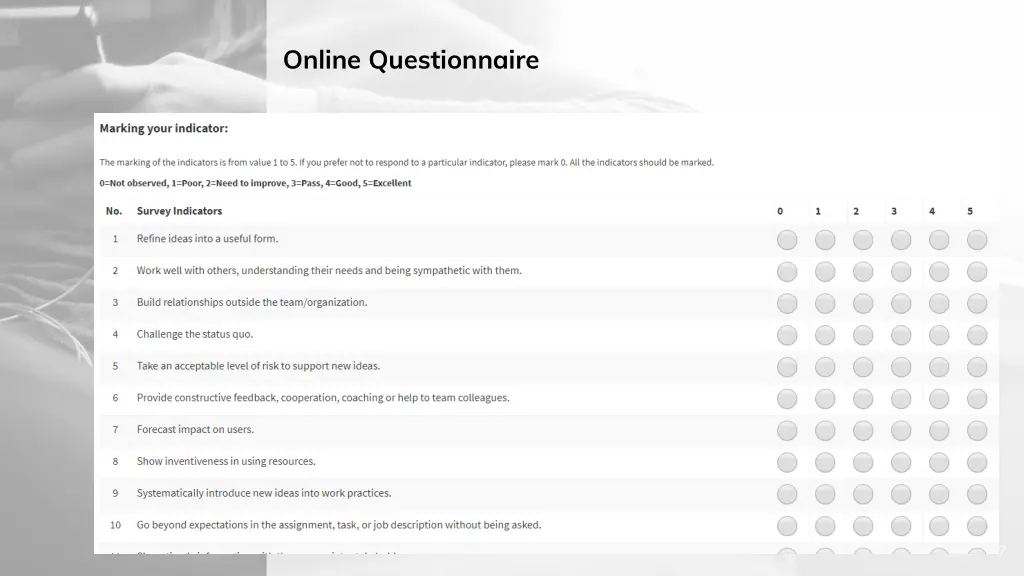 online questionnaire