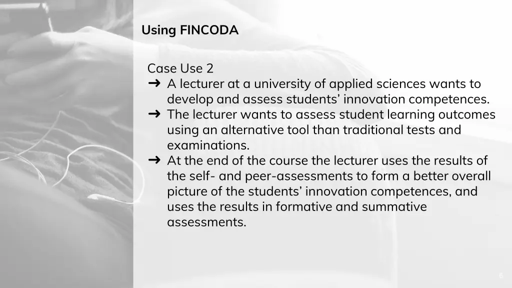 using fincoda 1