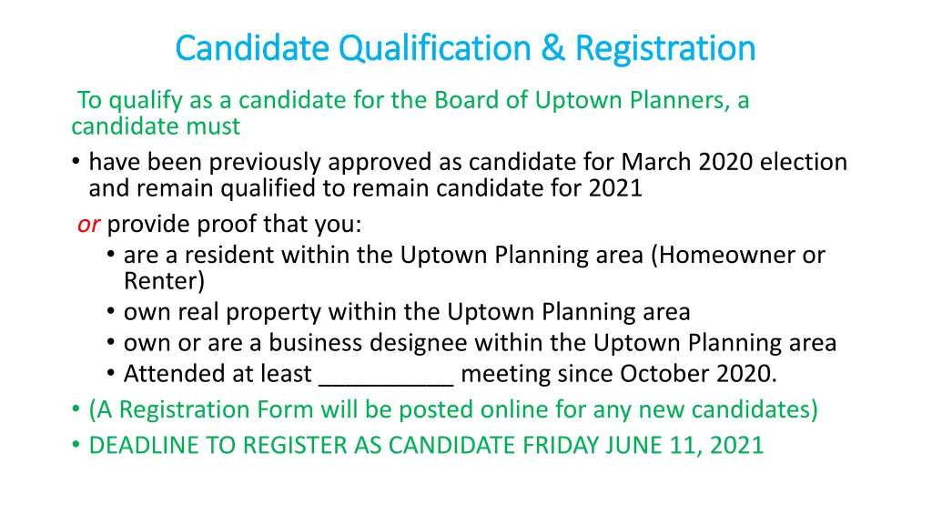 candidate qualification registration candidate