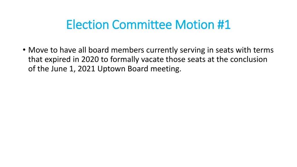 election committee motion 1 election committee