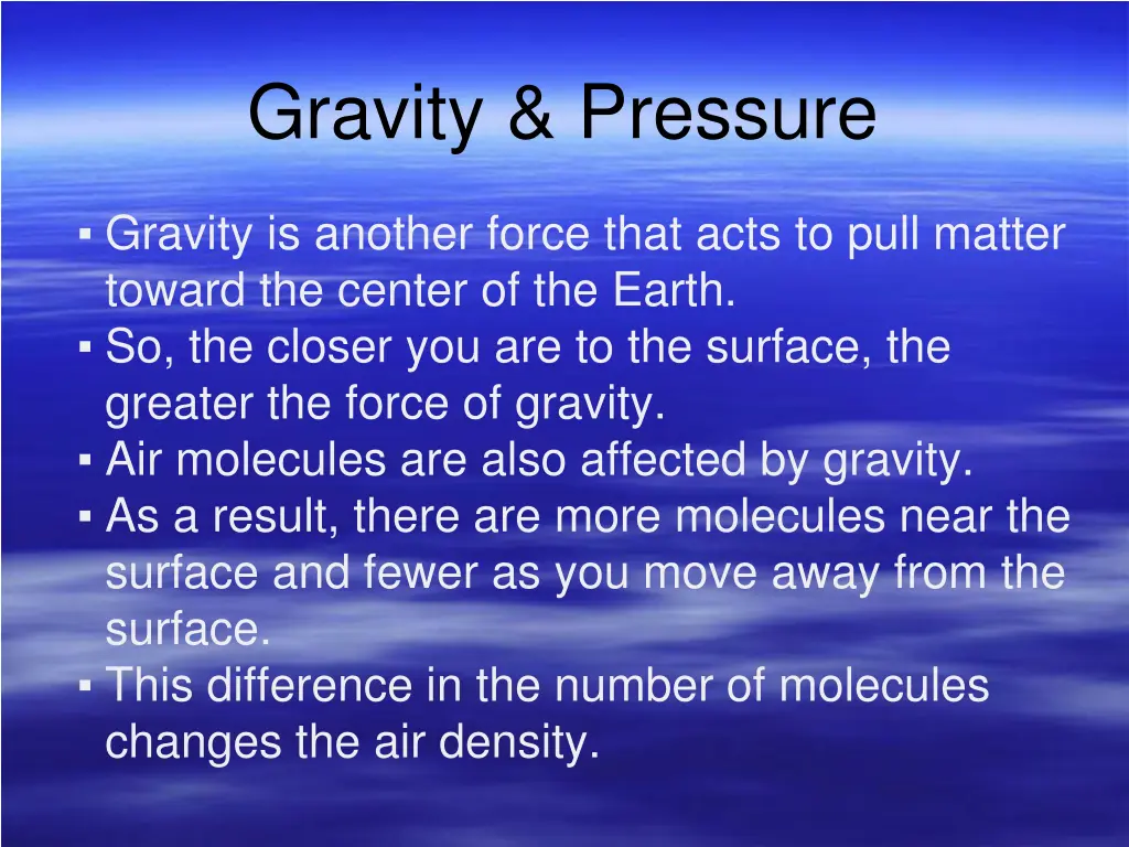 gravity pressure