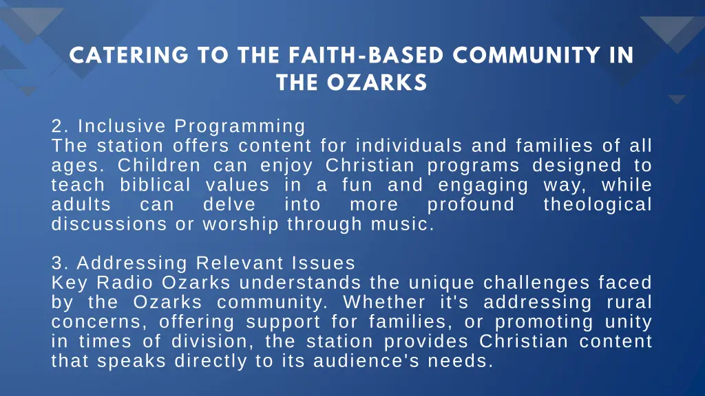 catering to the faith based community 1