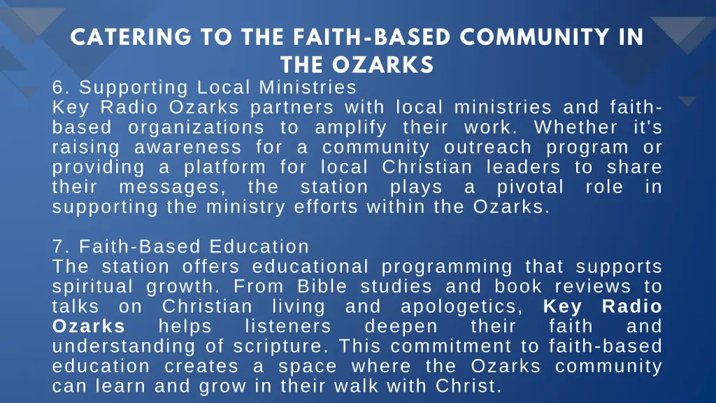catering to the faith based community 3