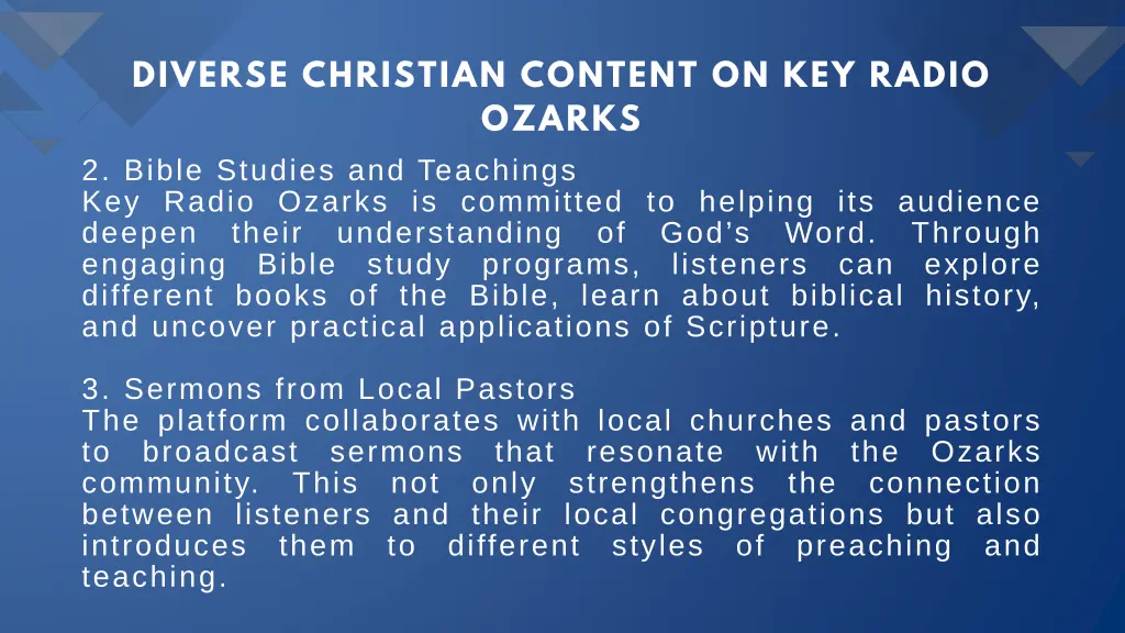 diverse christian content on key radio ozarks 1