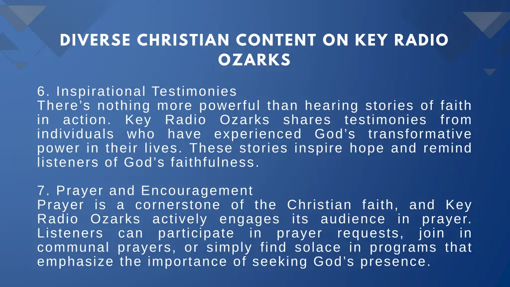 diverse christian content on key radio ozarks 3