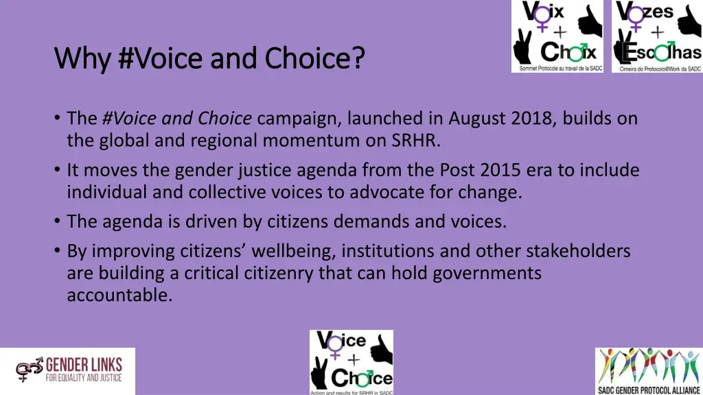 why voice and choice why voice and choice