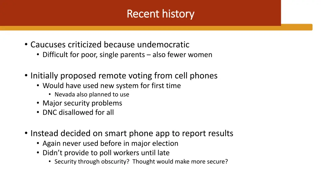 recent history recent history