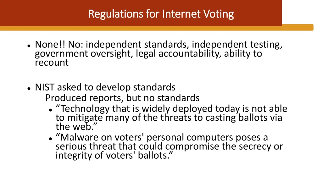 regulations for internet voting regulations