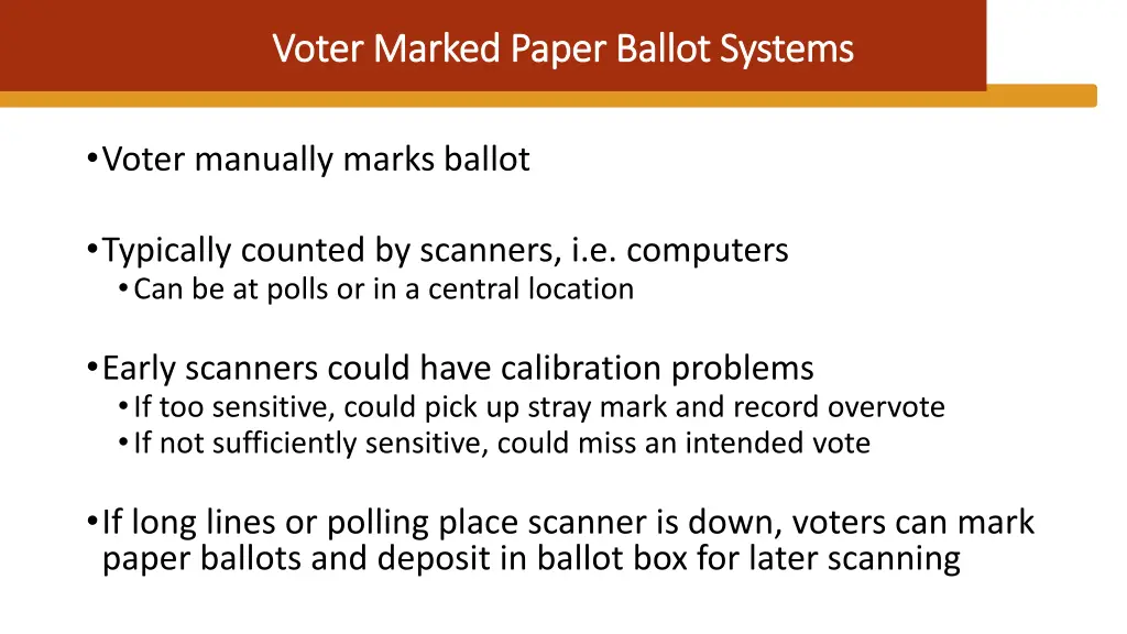 voter marked paper ballot systems voter marked