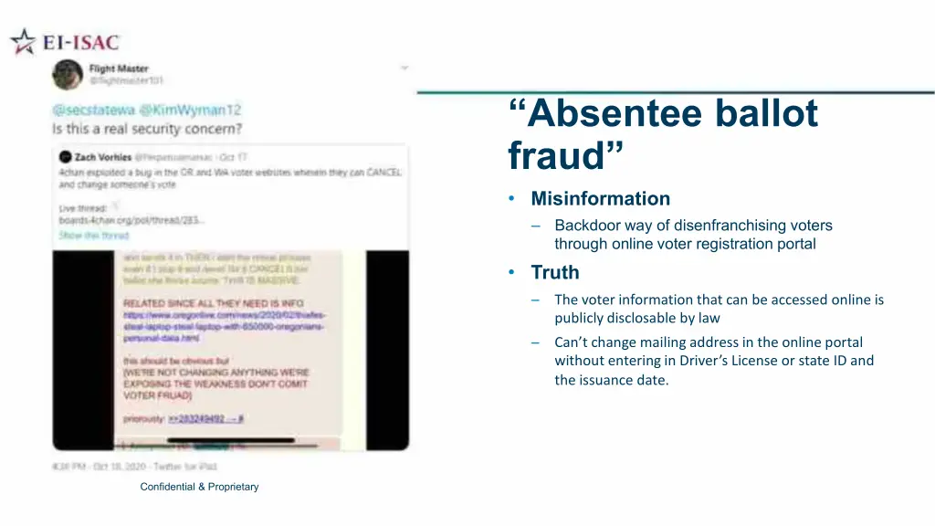 absentee ballot fraud misinformation backdoor