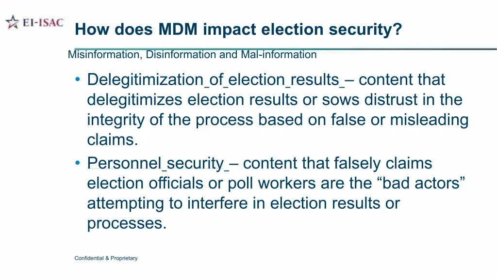 how does mdm impact election security 1