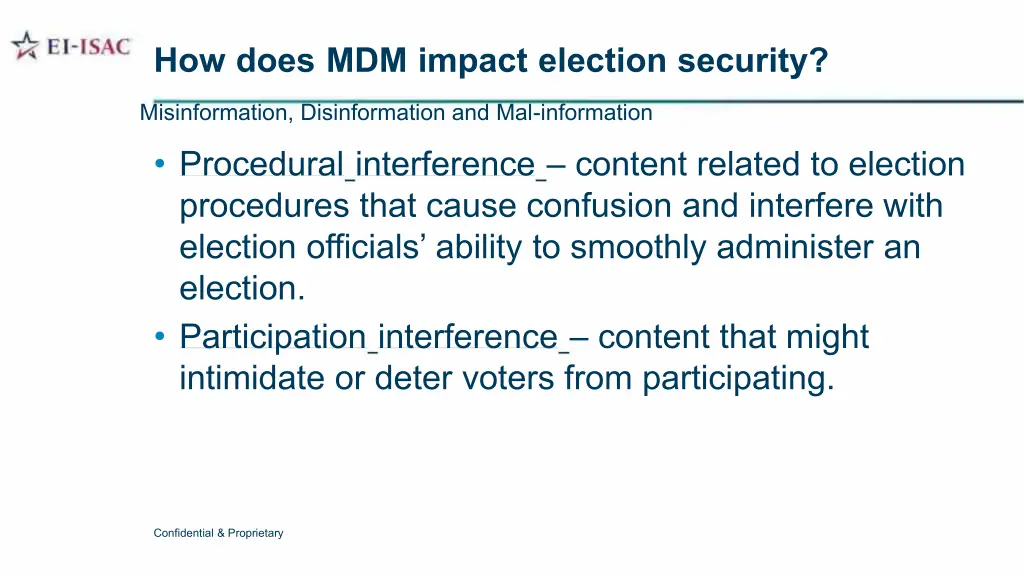 how does mdm impact election security