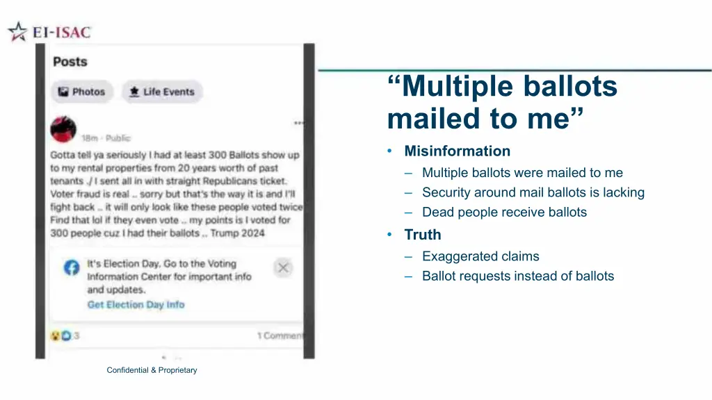 multiple ballots mailed to me misinformation