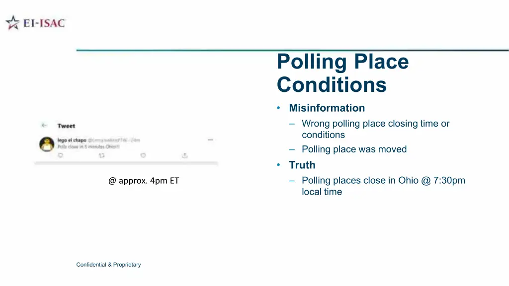 polling place conditions misinformation wrong