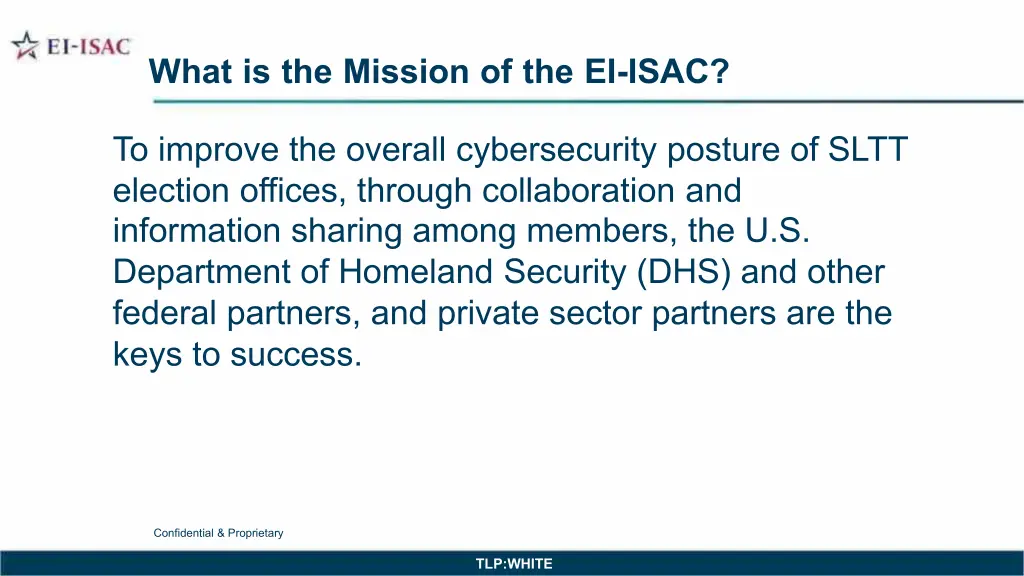 what is the mission of the ei isac